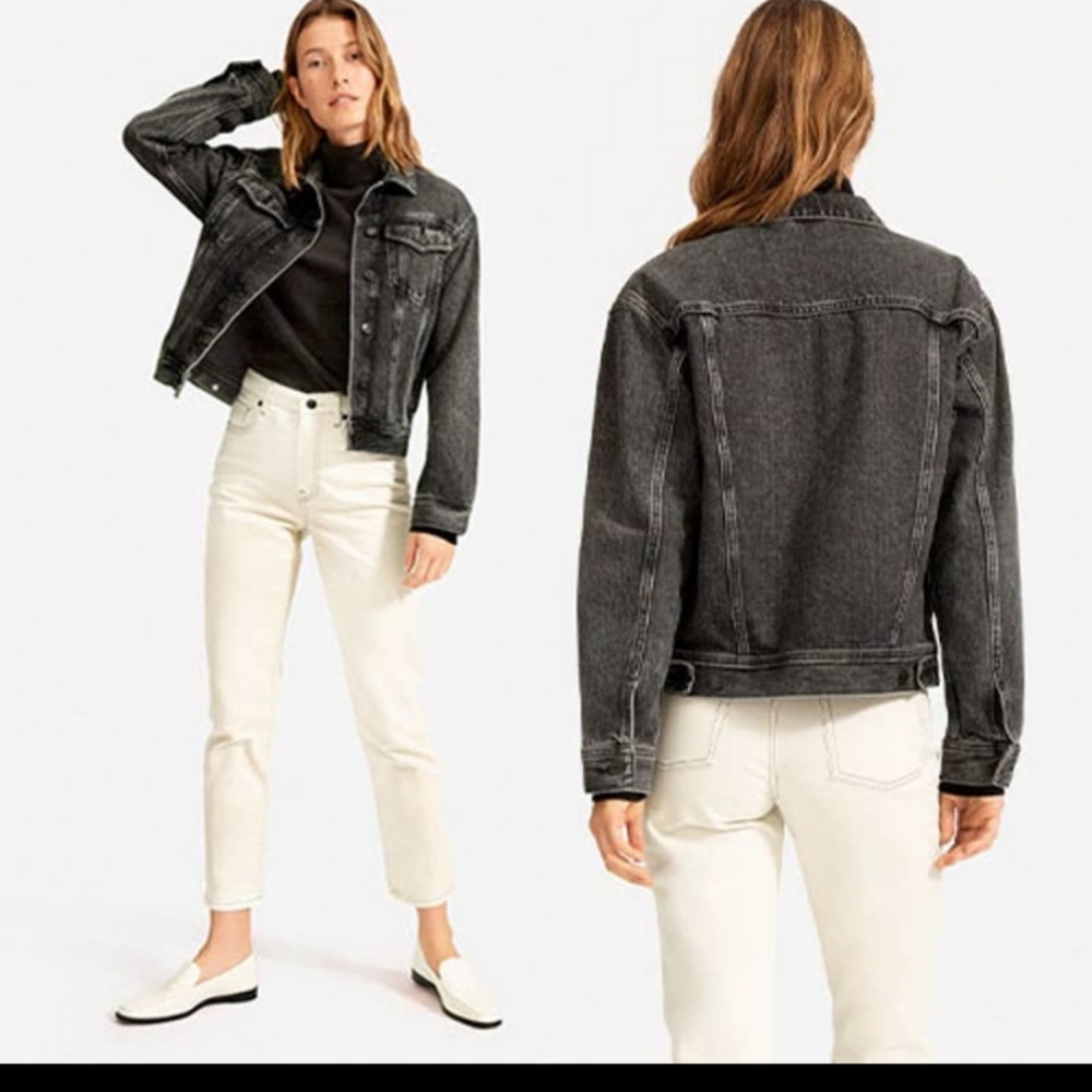 Everlane black jean jacket/ bomber